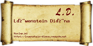 Löwenstein Diána névjegykártya